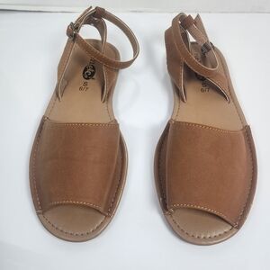 ❤️2/$18 Rue21 Women's Brown Ankle Strap Sandals Size 6/7 S